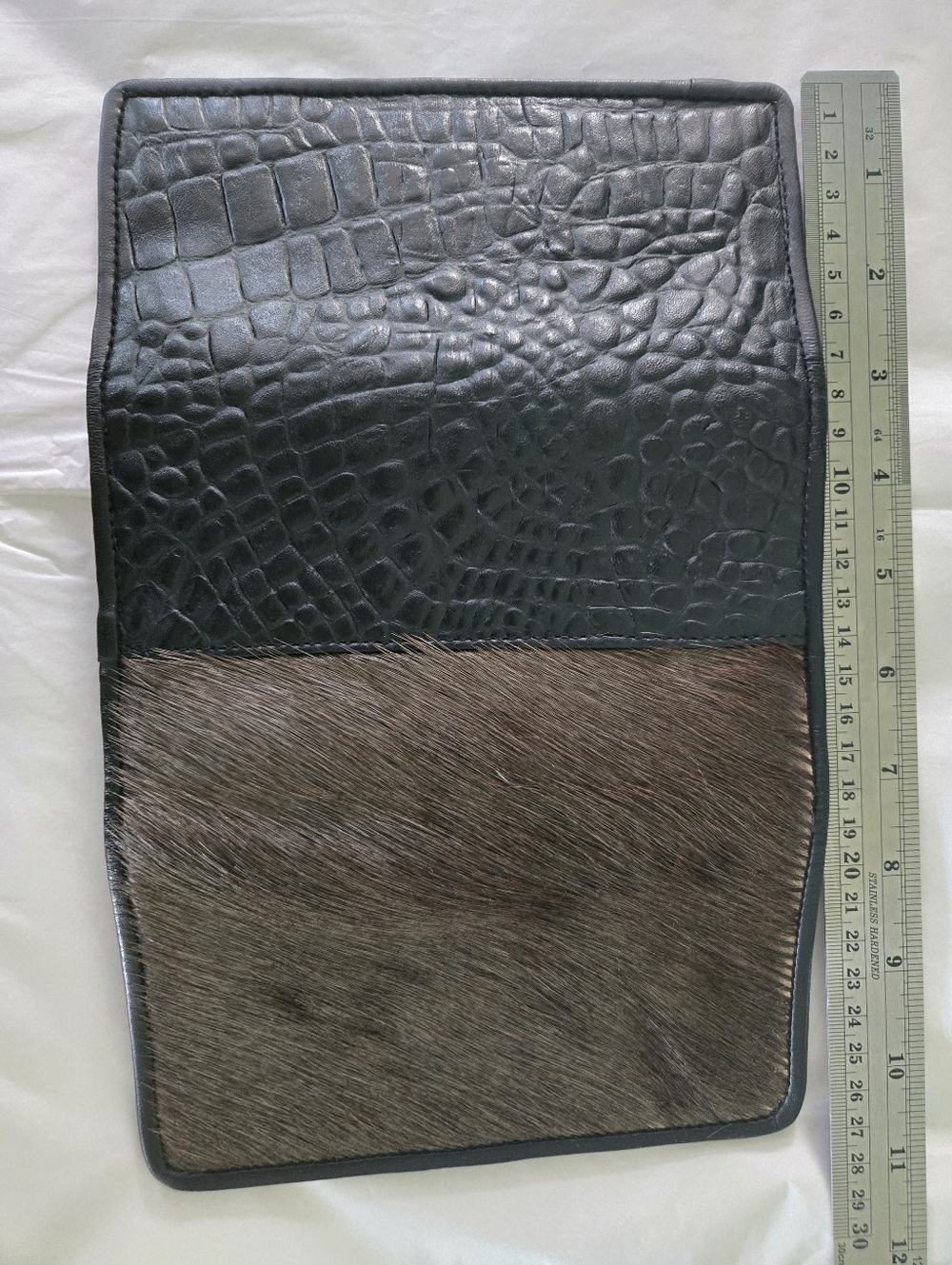 Juan Antonio Luxury Trifold Wallet | Croc-Embossed Leather & Hair-on-Hide | USA - Picture 12 of 12